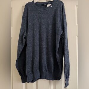 J. Crew Men's Heathered Navy Crewneck Sweater